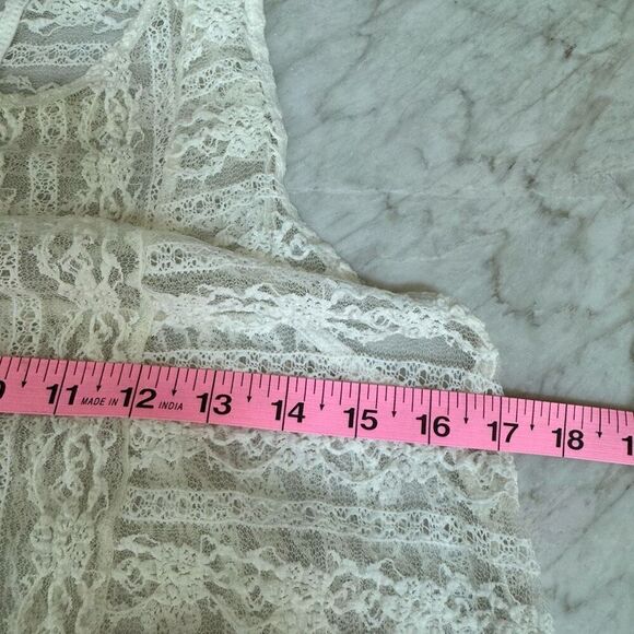 Painted Threads ivory boho lace hi low top blouse size M NWT - Picture 6 of 7